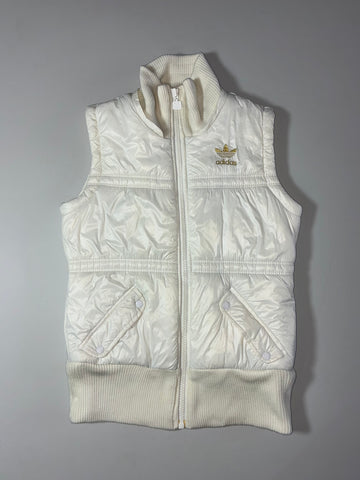 Adidas | White Ribbed-Trim Puffer Vest womens (XS)