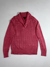 Tommy Hilfiger Cable Knit Shawl Collar Sweater – Coral Pink (M)