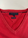 Tommy Hilfiger Cotton Cashmere V-Neck Sweater – Washed Red (XL)