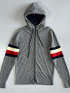 Tommy Hilfiger Grey Striped Zip Hoodie Sweater (M)