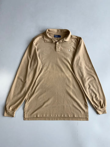 Polo Ralph Lauren Long Sleeve Polo – Khaki/Tan (XL)