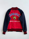 ENOB 20XX Red & Navy Varsity Jacket with Chenille ‘E’ Patch(Xs/S)