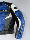 Vanucci by Enrico Vanucci High-Class Pure Leather Motorcycle Racing Jacket with Carbon Fiber Protectors & 3M Scotchlite (PADDED) (L/XL)