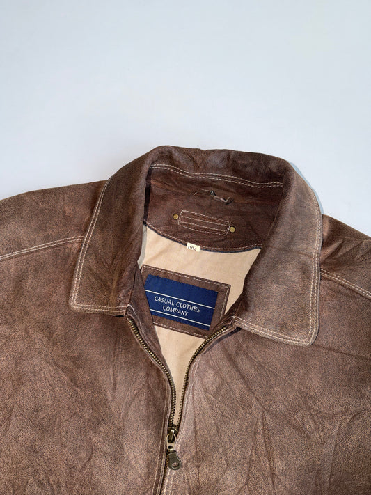 Vintage Brown Suede Leather Jacket (L)