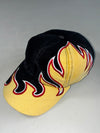 Y2K Bodytec Flame Embroidered Black Yellow Cap (Adjustable)