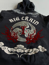 Big Train Osaka Dragon Embroidered Zip Hoodie with Wave Print Hood (2Xl)