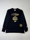 Aape by A Bathing Ape Gold Foil Flag Sweatshirt with Side Zips – Black (S)