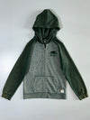 Roots Kids Two-Tone Green Zip Hoodie (XS)