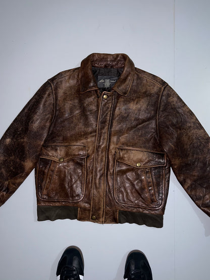 ZVintage Eddie bauer Original Brown leather Jacket (S/M)