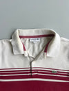 Lacoste Slim Fit Burgundy White Striped Pique Polo T-Shirt (S)