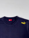 Y2K Puma Navy Long Sleeve Tee with Yellow Shoulder Logo – (L)