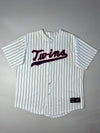Minnesota Twins Cooperstown Collection MLB Pinstripe Baseball Jersey – White  (2XL/3XL)