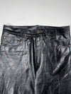 Vintage Black Leather Five Pocket Bootcut Jeans (W:32) (L:44)