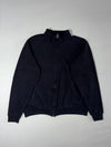 Fruit of the Loom Classic Sweat Full-Zip Mock Neck Sweatshirt Jacket – Black (XL)