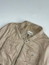 Vintage Esprit Beige Leather Cafe Racer Jacket (S)