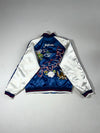 Vintage Jake Navy White Satin Souvenir Bomber Jacket Embroidered (S)