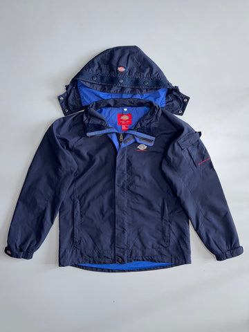 Dickies Since 1922 Navy Hooded Rain Jacket Blue Lined (M)