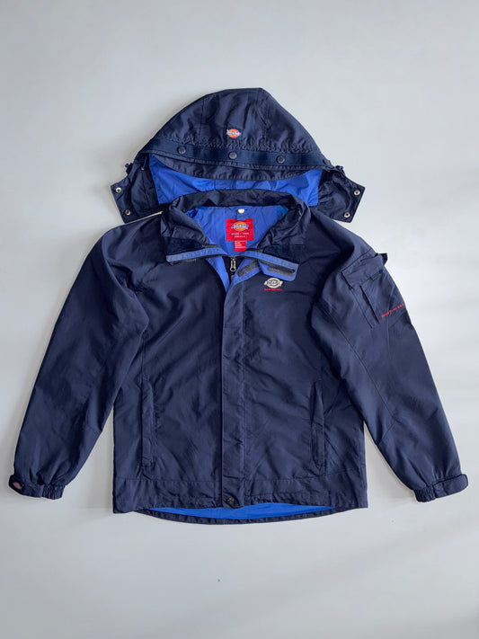 Dickies Since 1922 Navy Hooded Rain Jacket Blue Lined (M)