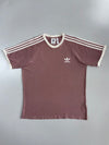 Adidas Originals | 3-Stripes Ringer Tee | Mauve/Cream (L)