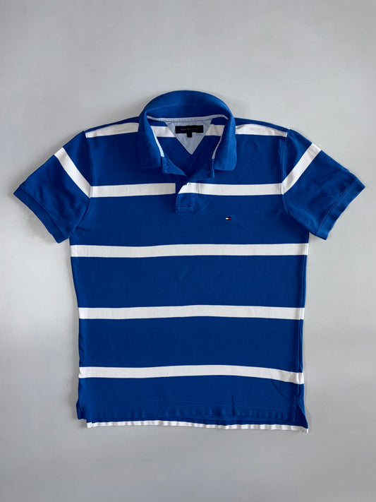 Tommy Hilfiger | Bold Stripe Piqué Polo | Royal Blue & White (XL)