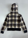 Plaid Wool-Blend Toggle Duffle Hoodie (XS/S)