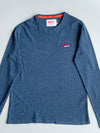 Superdry Vintage Orange Label Long Sleeve Tee – Heather Navy(L)
