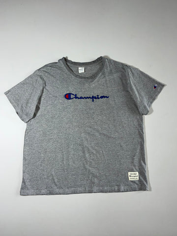 Champion | Embroidered Script Logo Tee Grey | (2XL)