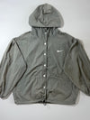 Nike Vintage Olive Grey Hooded Windbreaker Jacket Nike Team Snap Button (XL)