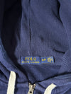 Polo Ralph Lauren Navy Zip Hoodie – Yellow Pony Waffle-Lined Hooded Sweatshirt (M)