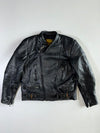 JTS Vintage Black Belted Biker Jacket (L/XL)
