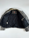 Vintage ASHG  Grey Leather Double Rider Biker Jacket (L)