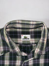 Lacoste Plaid Flannel Long Sleeve Shirt – Green/Navy Check, (M)