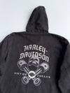 Vintage Harley-Davidson Reversible Hard  Canvas Jacket Black & Khaki Skull Piston Graphic (2XL)