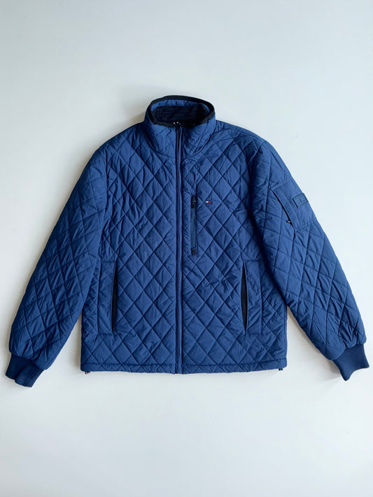 Tommy Hilfiger | Blue Diamond Quilted Fleece-Lined Jacket | (L)