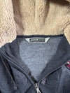 Vintage Jeep Charcoal Grey Sherpa Lined Zip-Up Hoodie