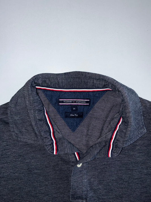 Tommy Hilfiger Slim Fit Polo Shirt in Charcoal Grey Marl (M)