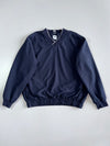 Adidas V-Neck Pullover Windbreaker - Navy White Stripe Vintage Lined (L)