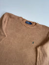 Polo by Ralph Lauren Tan Chunky Cotton Knit Crewneck Sweater – Green Pony (XL)