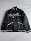 Rocawear Satin Varsity Bomber Jacket Black Gold (XL)