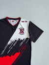 New Tec Xtreme Black Graphic Sports Jersey | Performance V-Neck T-Shirt (M)