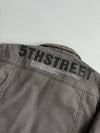 5th Street Jeans Sherpa Lined Military Bomber Jacket – Washed Grey (L)