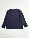 Vintage 90s Tommy Hilfiger Navy Ribbed Long Sleeve Tee | Size (XL)
