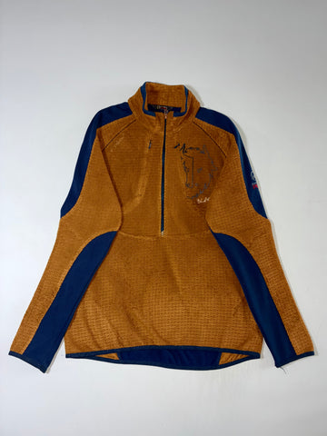 Black Yak Extreme Peak Rust Orange Half-Zip Grid Fleece (M)