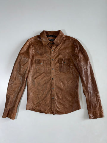 Dolce & Gabbana Leather Western Shirt (S/M)