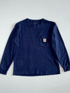 Carhartt Loose Fit Heavyweight Long-Sleeve Pocket T-Shirt — Navy (M)