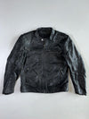 First Mfg Black Leather Biker Jacket (L)