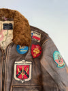 Vintage Avirex G-1 U.S. Navy Spec. 7823 Distressed Leather Flight Bomber Jacket (XL)