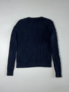 Polo Ralph Lauren Navy Cable Knit Crewneck Sweater – White Pony – (XS)