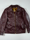 Victory 70s | Burgundy Leather Jacket – Sherpa Lined USA Made | (M)
