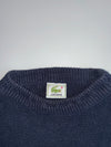 Lacoste Navy Blue Cotton Knit Crewneck Sweater(XL)